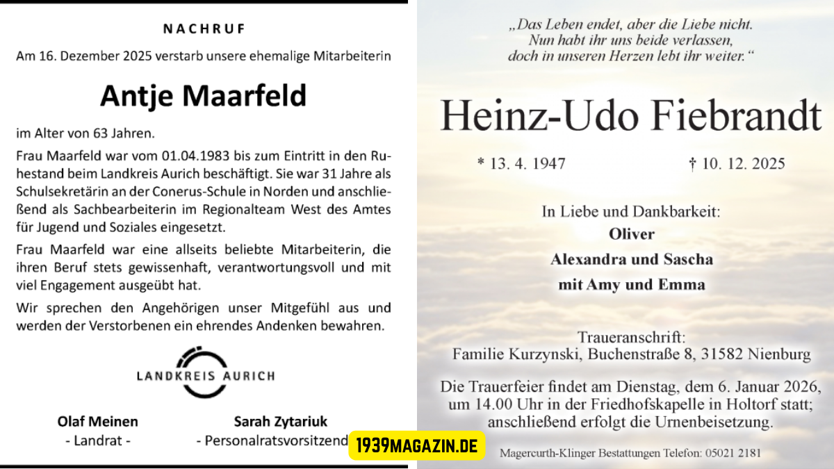 Traueranzeige Heute Online Finden Aktuelle Todesanzeigen Beileidsbekundungen Deutschland