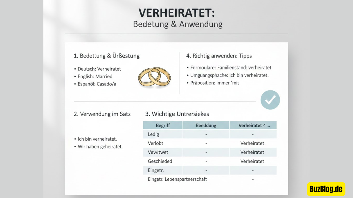 Verheiratet Bedeutung Übersetzung Verwendung Unterschiede richtig anwenden verstehen