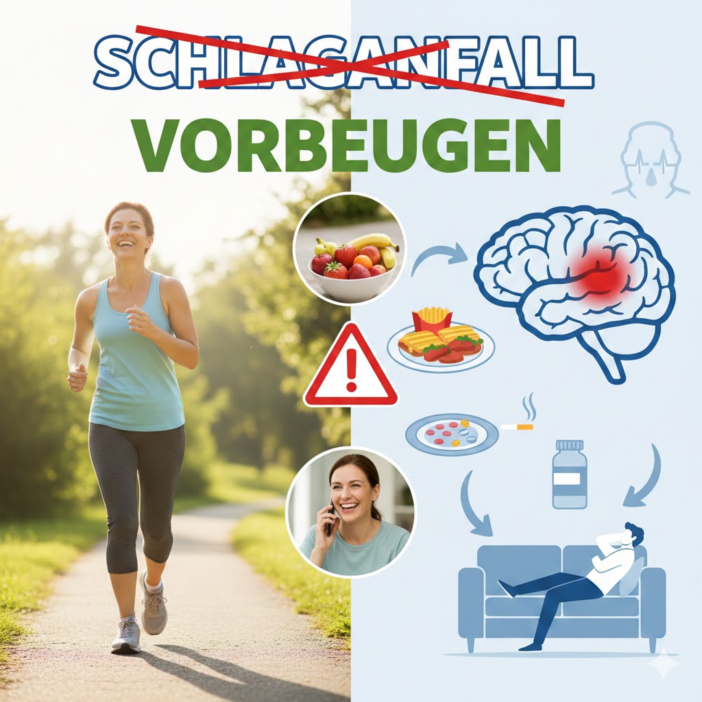 Schlaganfall vorbeugen gesund leben Ernährung Bewegung Stress vermeiden Herz